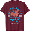 Retro Minor League Baseball Team Apparel Fall City Flying Pigs Retro Minor League Baseball Team T-Shirt - Burgundy