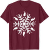 Snowflake Christmas Rabbit T-Shirt in Burgundy