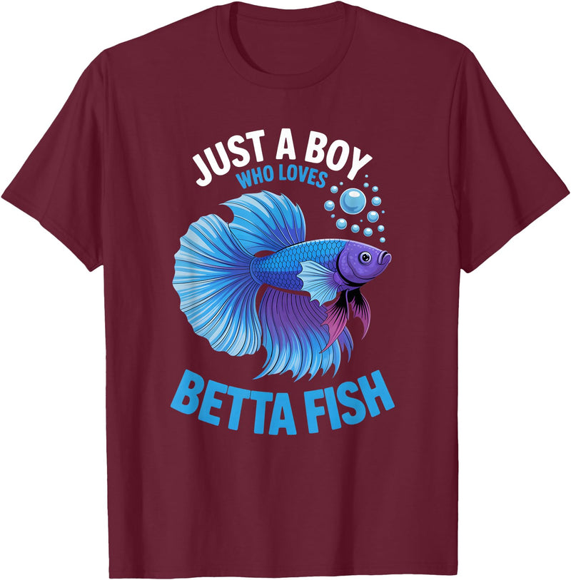 Betta Fish Shirts & Gifts for Boys Boys Betta Fish T-Shirt - Burgundy