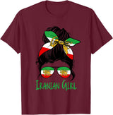 Iran For Women Iranian For Girl Flag Lion Persian T-Shirt - Burgundy