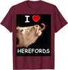 WhiteHorseDepot I Love Herefords with Cow Tongue T-Shirt - Burgundy