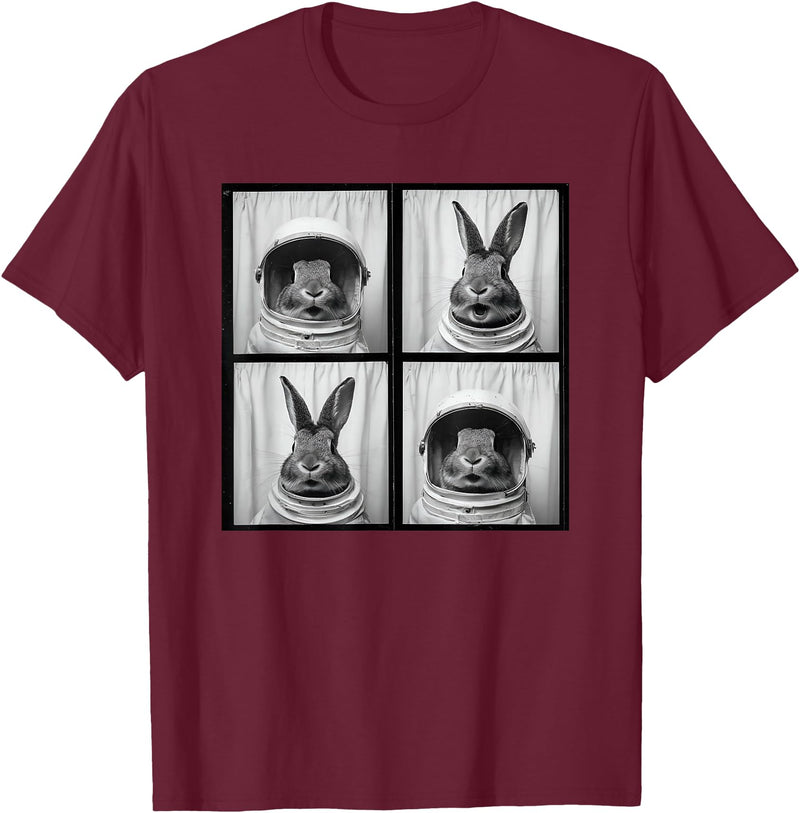 Vintage Rabbit Astronaut T-Shirt in Burgundy