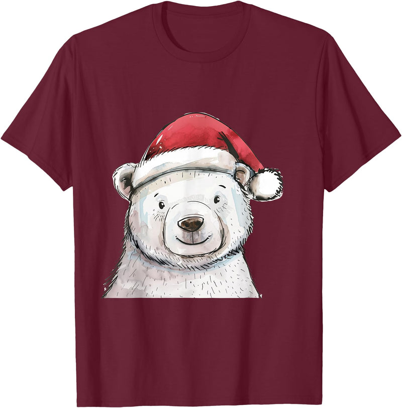 Merry Christmas Gifts For The Whole Family Christmas Holiday Season Xmas Polar Bear T-Shirt - Burgundy
