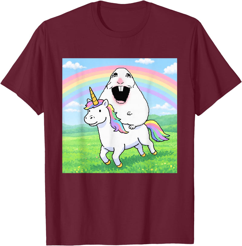 Happy Hamster Meme T-Shirt - Burgundy