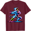 Cow Karate Black Belt Apparel Cow Karate Kick Punch Cute Funny Cool Martial Arts Cow T-Shirt - Burgundy