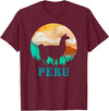 Peru Apparel Co. Peru Llama Alpaca Peruvian Roots Pride Vintage Peru T-Shirt - Burgundy