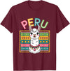 Peru Flag Peruvian Roots Peru Llama Peruvian Roots Peru Heritage T-Shirt - Burgundy