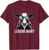 Farmstead Legends Legend Dairy, Cool Cow with Sunglasses T-Shirt - Burgundy