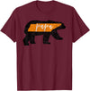 Tennessee State Flag and Home Vintage Shirt Co. Mens Papa Bear Tennessee State Flag Vintage Dad Shirt T-Shirt - Burgundy
