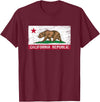 Graphic Club Inc. California Republic Flag - CA - Distressed Design - Classic T-Shirt - Burgundy