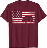 Pig Hog Farm Farmer 4th of July Shirt American Flag America T-Shirt - Burgundy