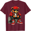 Funny Hip Hop Music lover Hip Hop Teddy Bear Rap Music T-Shirt - Burgundy
