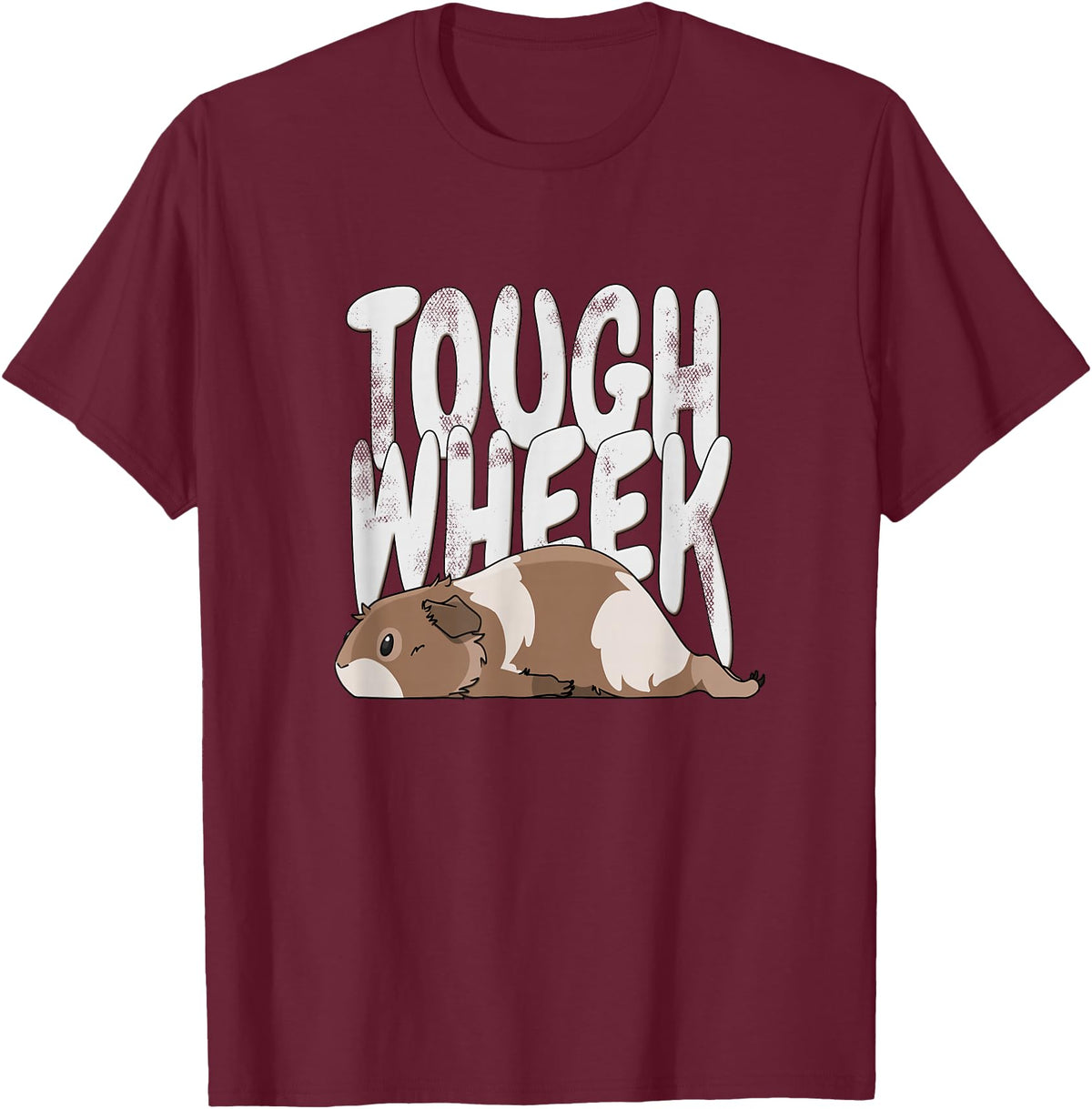 Picadilly Printables Guinea Pigs Guinea Pig Tough Wheek Brown & Cream Guinea Pig Pet T-Shirt - Burgundy