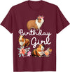 Cute Guinea Pig Lover HS0 Guinea Pig Birthday Girl T-Shirt - Burgundy