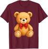 Teddy Bear Accessories Gifts Women Men Kids Teddy Bear Cute Teddy Bear Lover Illustration Graphic Design T-Shirt - Burgundy