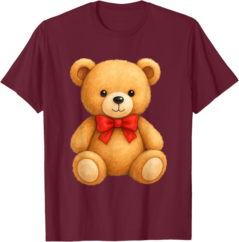 Teddy Bear Accessories Gifts Women Men Kids Teddy Bear Cute Teddy Bear Lover Illustration Graphic Design T-Shirt - Burgundy