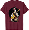 Music Lovers Alpaca Llama playing Guitar Llama playing Electric Guitar, Llama Guitarist T-Shirt - Burgundy