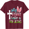 Silly Rabbit Easter Is for Jesus T-Shirt in Burgundy