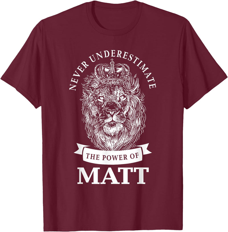 Gifts for Matt Matt Gift Name Lion T-Shirt - Burgundy