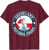 Greenland Defense Front Polar Bear Retro Tees Greenland Guard Polar Bear Spear Arctic Emblem T-Shirt - Burgundy