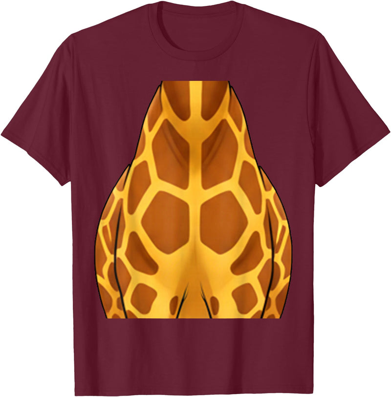 Cute Headless Giraffe Halloween Costume By TEERA Funny Giraffe Body Halloween Outfit T-Shirt - Burgundy