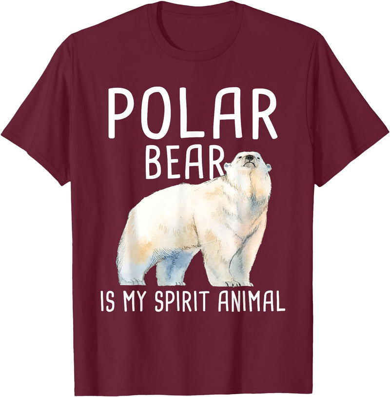 Funny Polar Bear Shirts Polar Bear is My Ghost Animal - Wildlife Lover Zookeeper T-Shirt - Burgundy