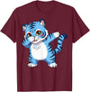 generic Funny Cartoon Korean Tiger for Youth Toddler Kids Boys Girls T-Shirt - Burgundy