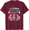 Farmer 4th Of July Costume 250th Freedom 4th of July US Flag Fireworks Three Cute Pigs T-Shirt - Burgundy