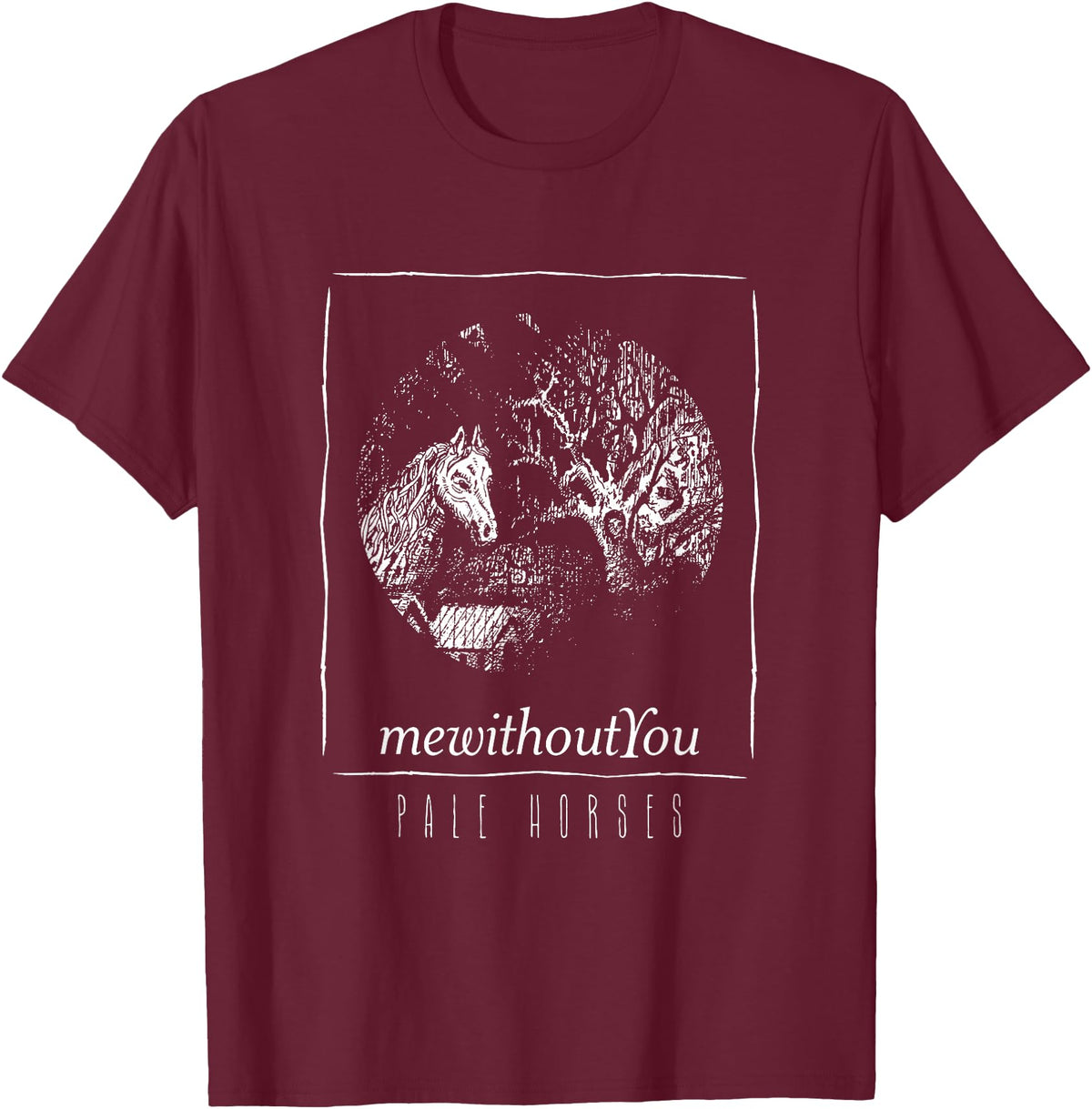 Run For Cover Records mewithoutYou - Pale Horses Shirt T-Shirt - Burgundy