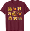 Coquette Bow Scottish Highland Cow Sunflower Shirt Baby Highland Cow With Sunflower Butterflies Farm Western T-Shirt -