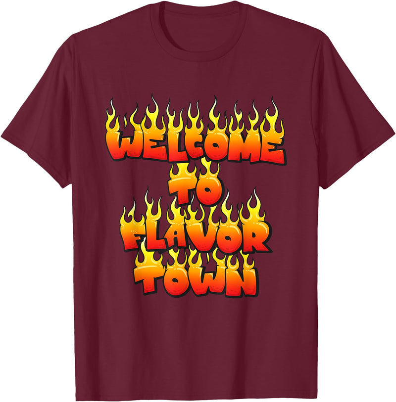 Halloween Flavor Town Welcome To Flavor Town Halloween T-Shirt - Burgundy