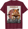 Funny Hamster T-Shirt Hamzilla- Cute Gift for Hamster Lovers T-Shirt - Burgundy