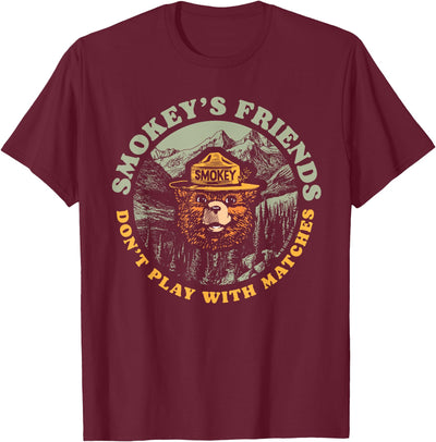 Smokey's Friends Don't Play With Matches Retro Smokey Bear T-Shirt