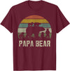 Bear Cubs Family Matching Gifts & Shirts Clothing Funny Papa Bear Shirts, Cub 5 Kids Fathers Day Grandpa T-Shirt - Burgundy