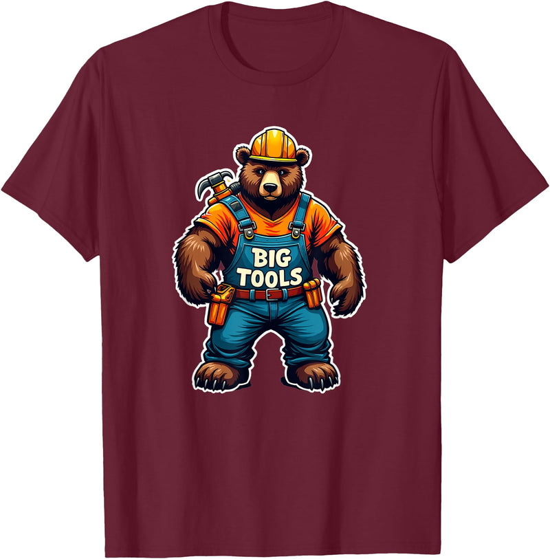 Jay Moe Design I Love Muscle Bear Funny Gay Big Tools LGBTQ Pride Vintage T-Shirt - Burgundy