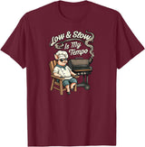 Pitmaster Pig Apparel Low & Slow Is My Tempo Pig BBQ Smoker T-Shirt - Burgundy