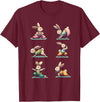 Easter Yoga Bunny Rabbit Spring Celebration Funny Yoga T-Shirt in Burgundy