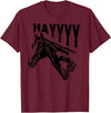 Funny Horse Riding Vintage Graphic Tee Funny Horse T-Shirt - Burgundy