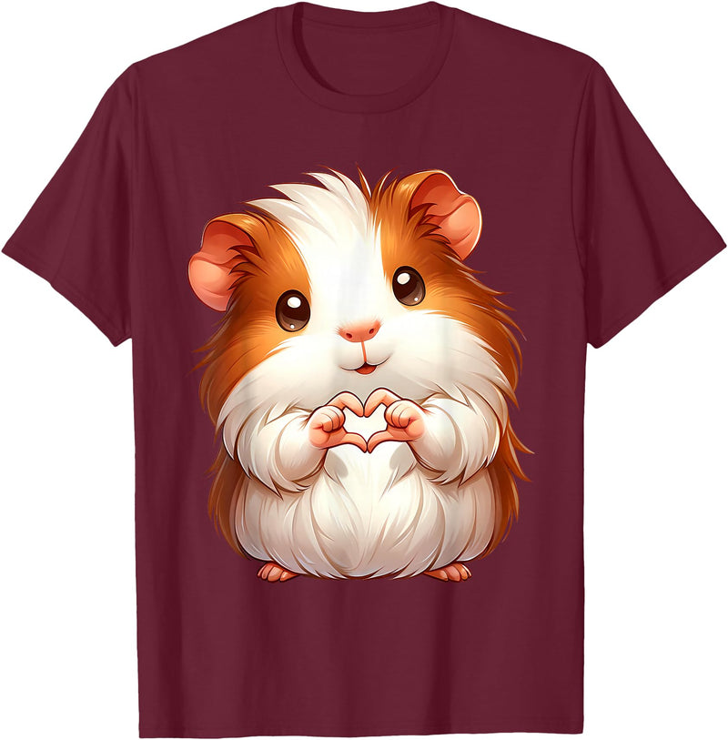 Guinea Pig Guinea Pigs Cute Animals Pet Owners Tee Cute Guinea Pig Pet Lovers Small Animals Animal Lover Funny T-Shirt - Burgundy