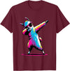 Dustwear Design - Dabbing and Dab Dabbing Llama with sunglasses Dancing Dab Llama motif T-Shirt - Burgundy