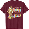 Silly Rabbit Easter Is for Jesus Bunny Cross Kids T-Shirt in Burgundy