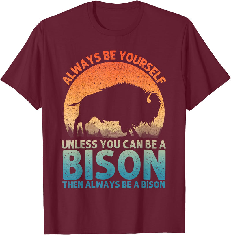 Bison Gift Bison Lover Accessories & Buffalo Stuff Cool Bison Design For Men Women Buffalo Animal Lovers Bison T-Shirt -