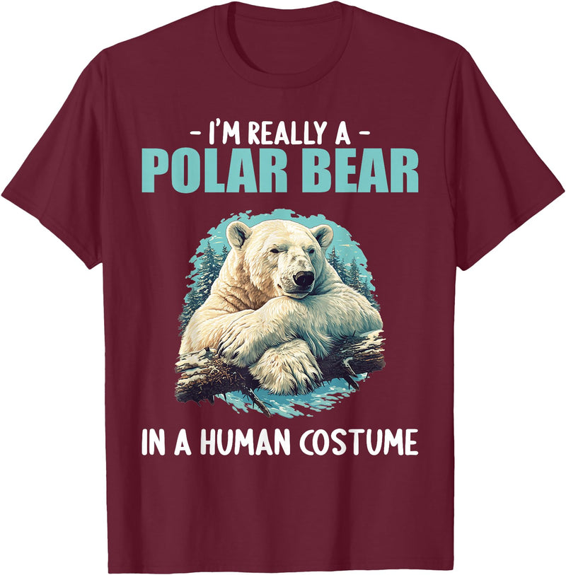 Polar Bears Polar Bear Lovers Shop Polar Bears Polar Bear T-Shirt - Burgundy