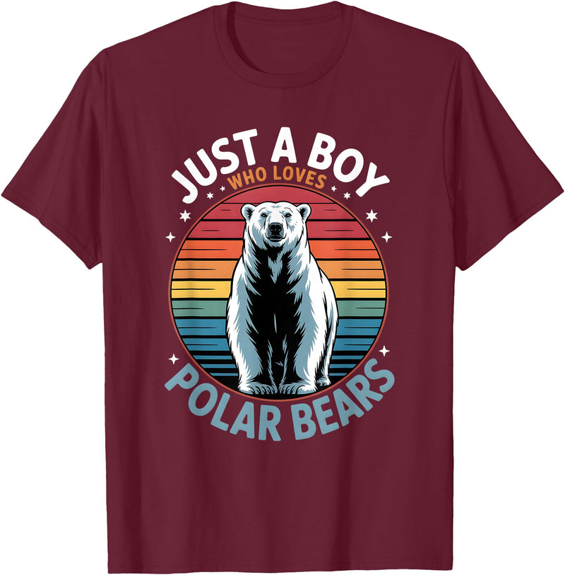 Polar Bear Shirts & Gifts for Boys Boys Polar Bear T-Shirt - Burgundy