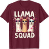 Funny Llama Alpaca Animal Lover Gifts Clothing Llama Squad T-Shirt - Burgundy