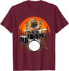 Drum Instrument Drummer Apparel Musical Animal Bear Playing Drums For Drum Lover And Musical Drummer Lover T-Shirt - Burgundy