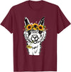 Funny Llama Alpaca Animal Lover Women's Floral Llama Alpaca Funny Graphics T-Shirt - Burgundy