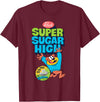 Mathiole Super Sugar Funny Cereal Box Sweet Tooth Bear Candy T-Shirt - Burgundy