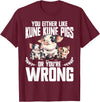 Kune Kune Pig Accessories & KuneKune Clothes Kune Kune Pig Lover Pig Breeder Supplies Kunekune Pig T-Shirt - Burgundy