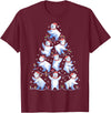 White Giant Christmas Tree Lights Santa Hats Polar Bear Christmas Tree Funny Ice Bear Holiday T-Shirt - Burgundy